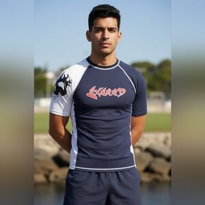 Mens 60 SUV Sport Rash Guard Swim Beach Fall Summer Athletic Athleisure